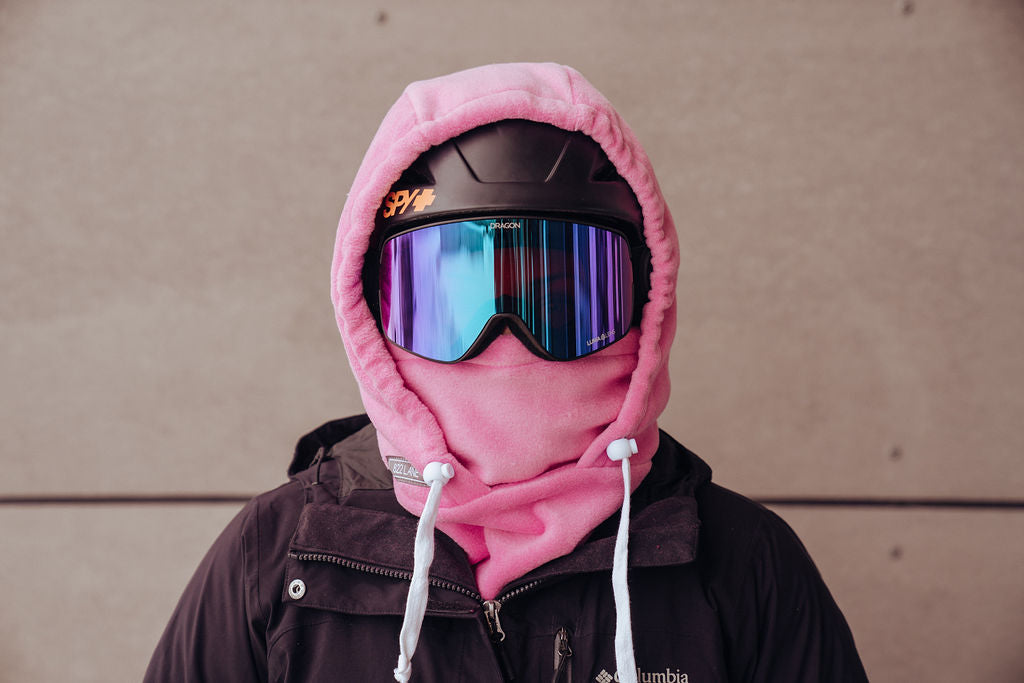 Ski Slope Pink Helmet Hoodie