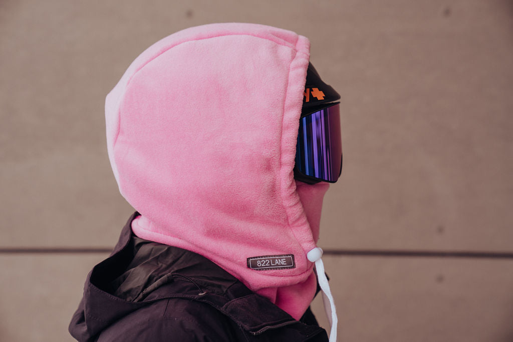 Ski Slope Pink Helmet Hoodie